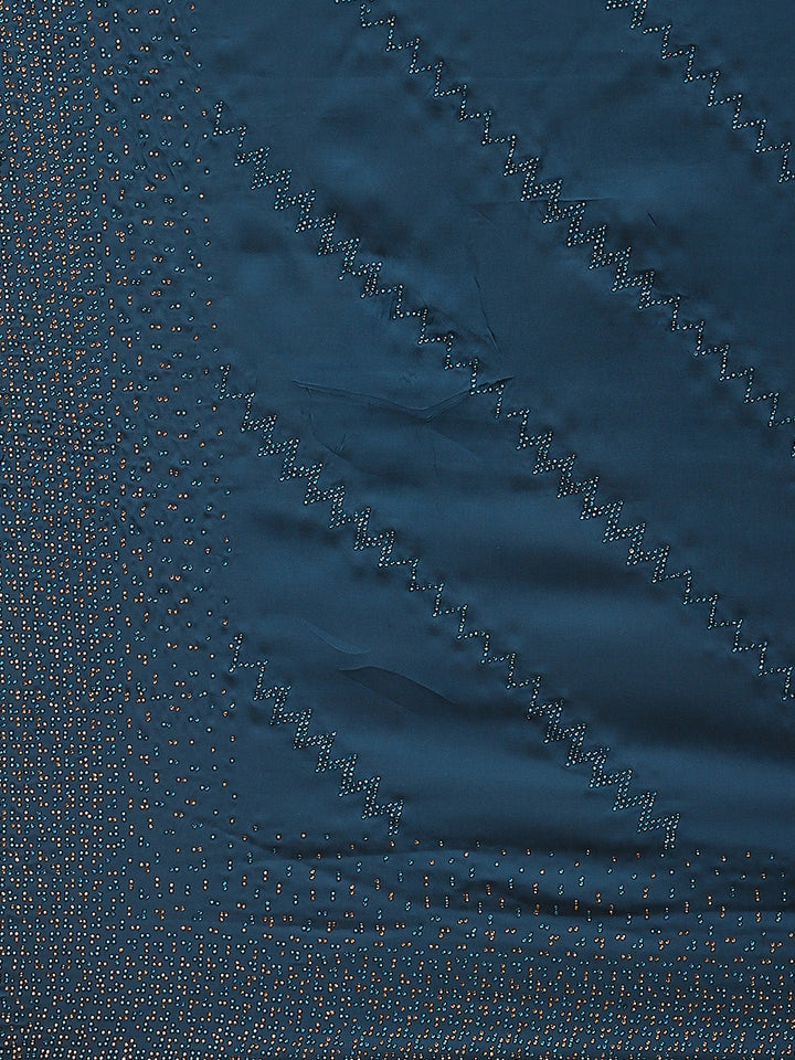Stone Work Handloom Pure Satin Embroidered Saree