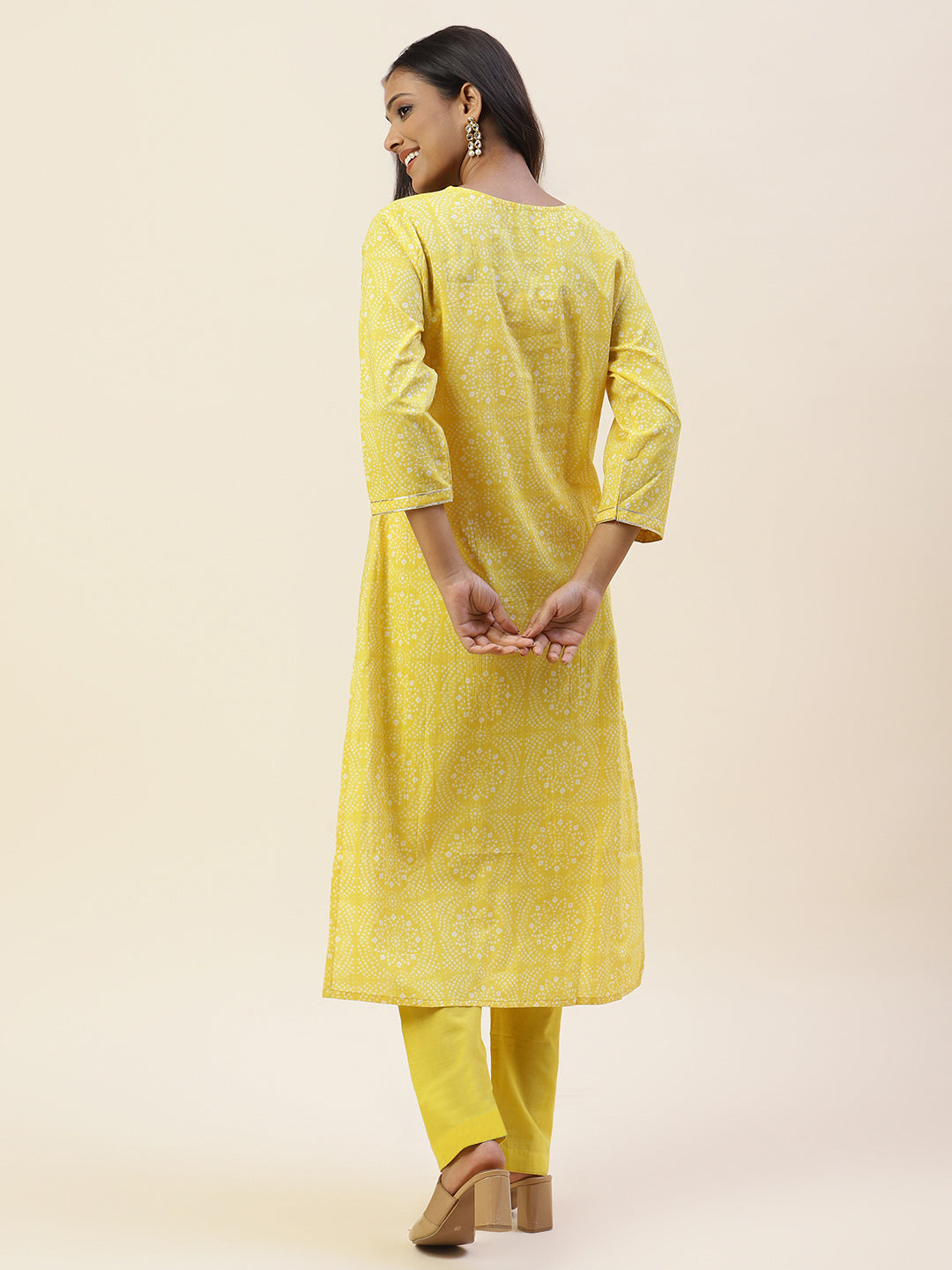Printed Cotton Kurta With Pants
