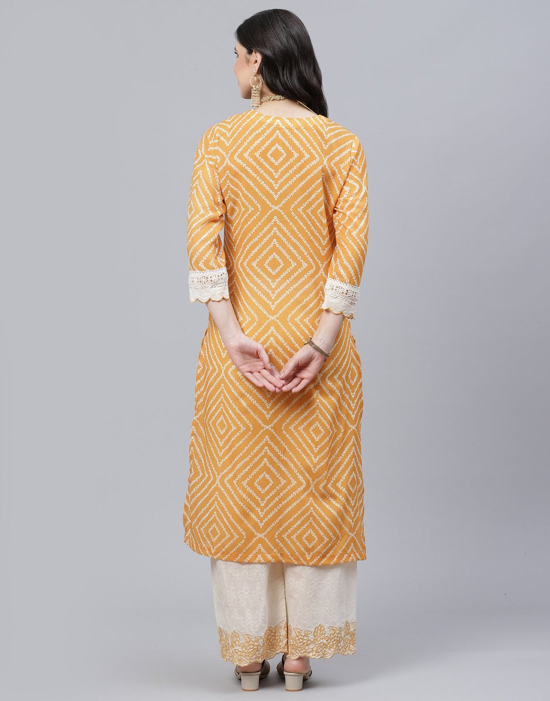 Bandhini Print Cotton Kurti with Palazzo