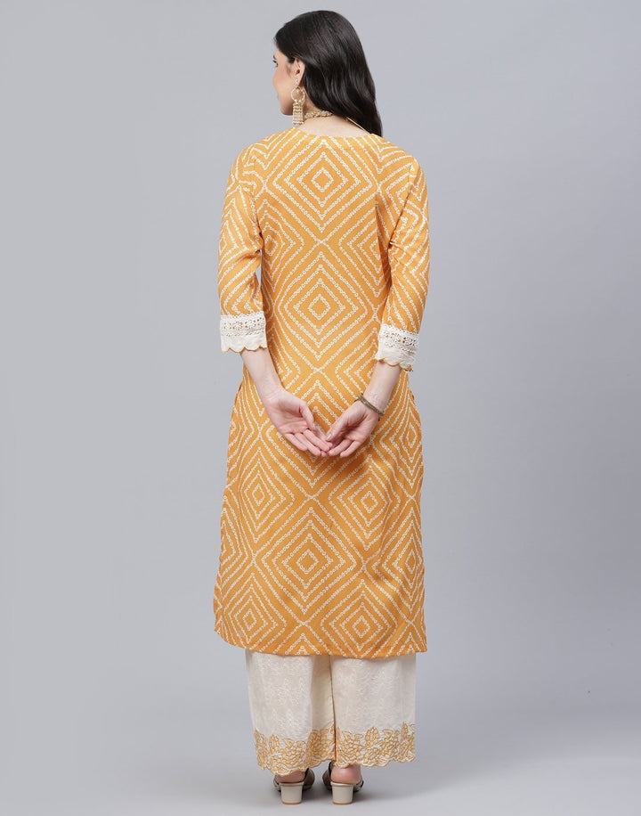 Bandhini Print Cotton Kurti with Palazzo