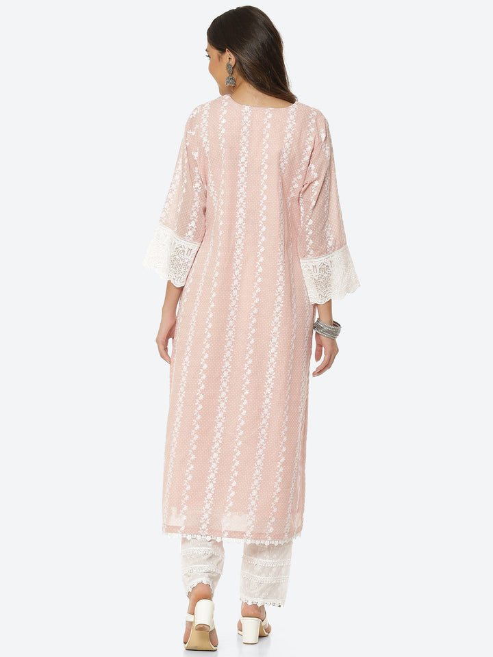 Printed Booti Chanderi Kurta With Pant