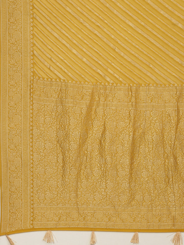 Plain Stripes Georgette Saree