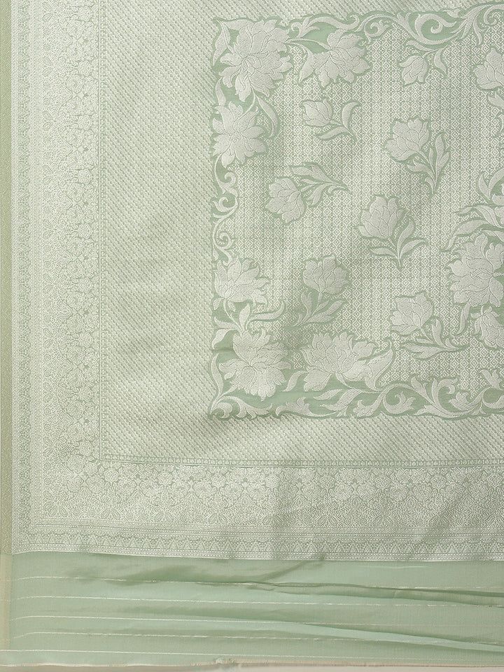 Floral Zari Jaal Organza Woven Saree