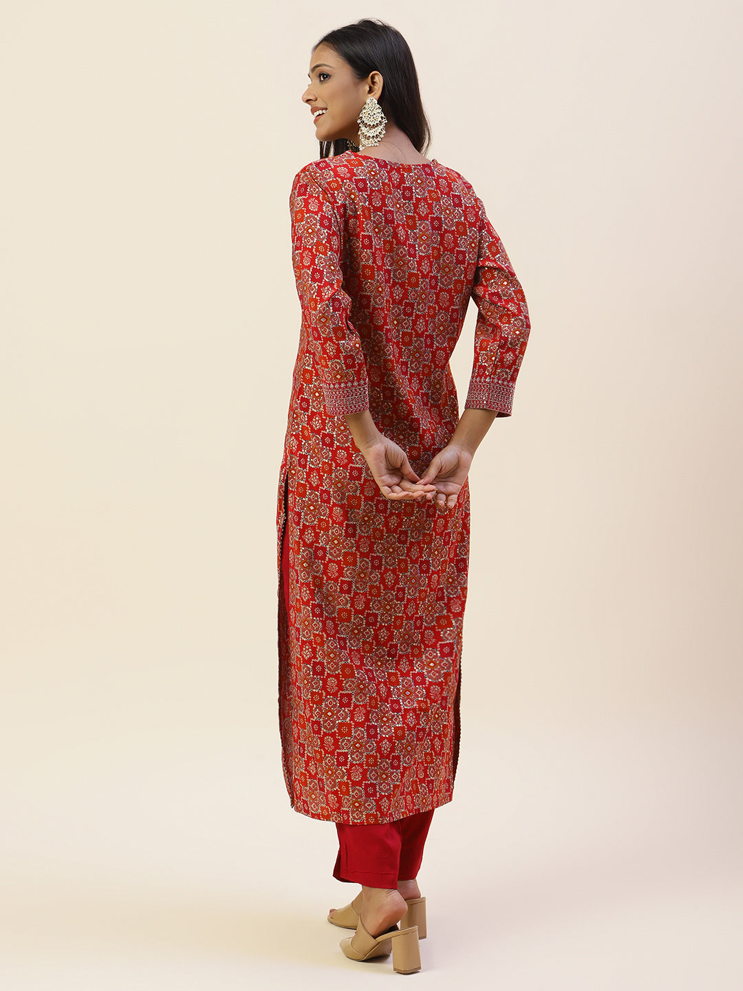 Printed Cotton Kurta With Pants