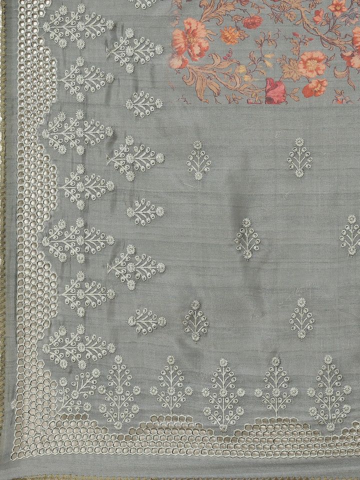 Floral Printed &amp; Embroidered Handloom Saree