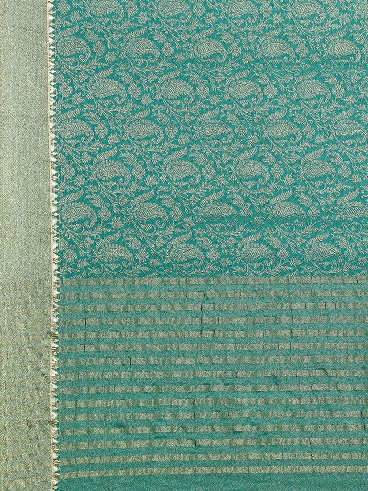 Brocade Zari Border Georgette Plain Saree