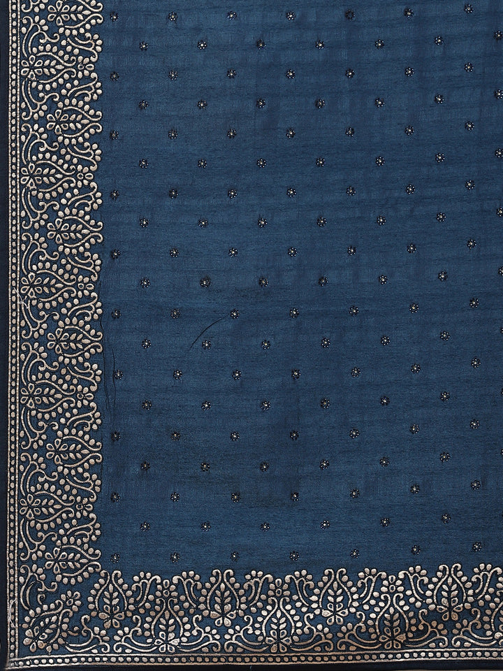 Dupion Silk Embroidery Saree