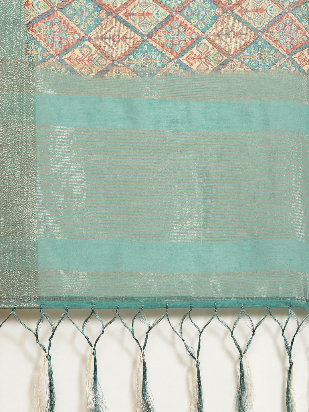 Printed Cotton Chanderi Saree