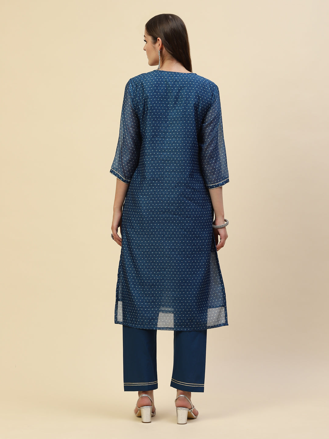 Gota Work Chanderi Kurta With Pants
