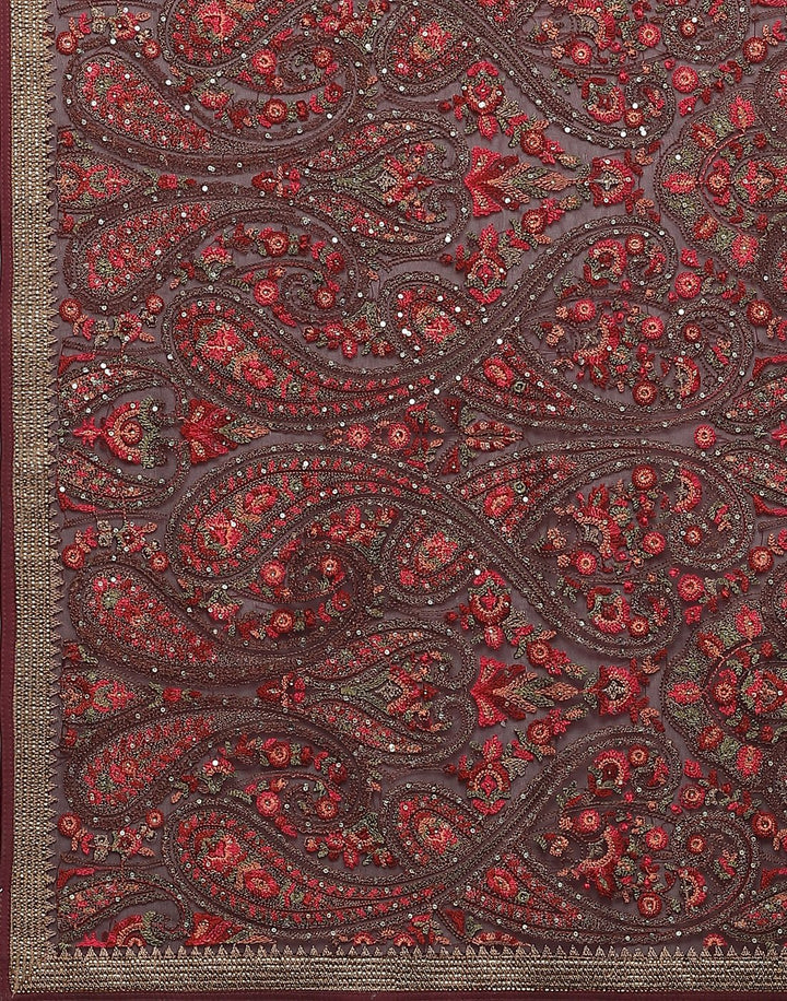 Georgette Saree With Kashmiri Work