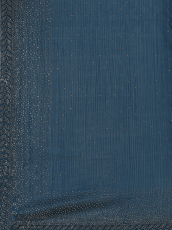 Stone Embroidered Chiffon Saree