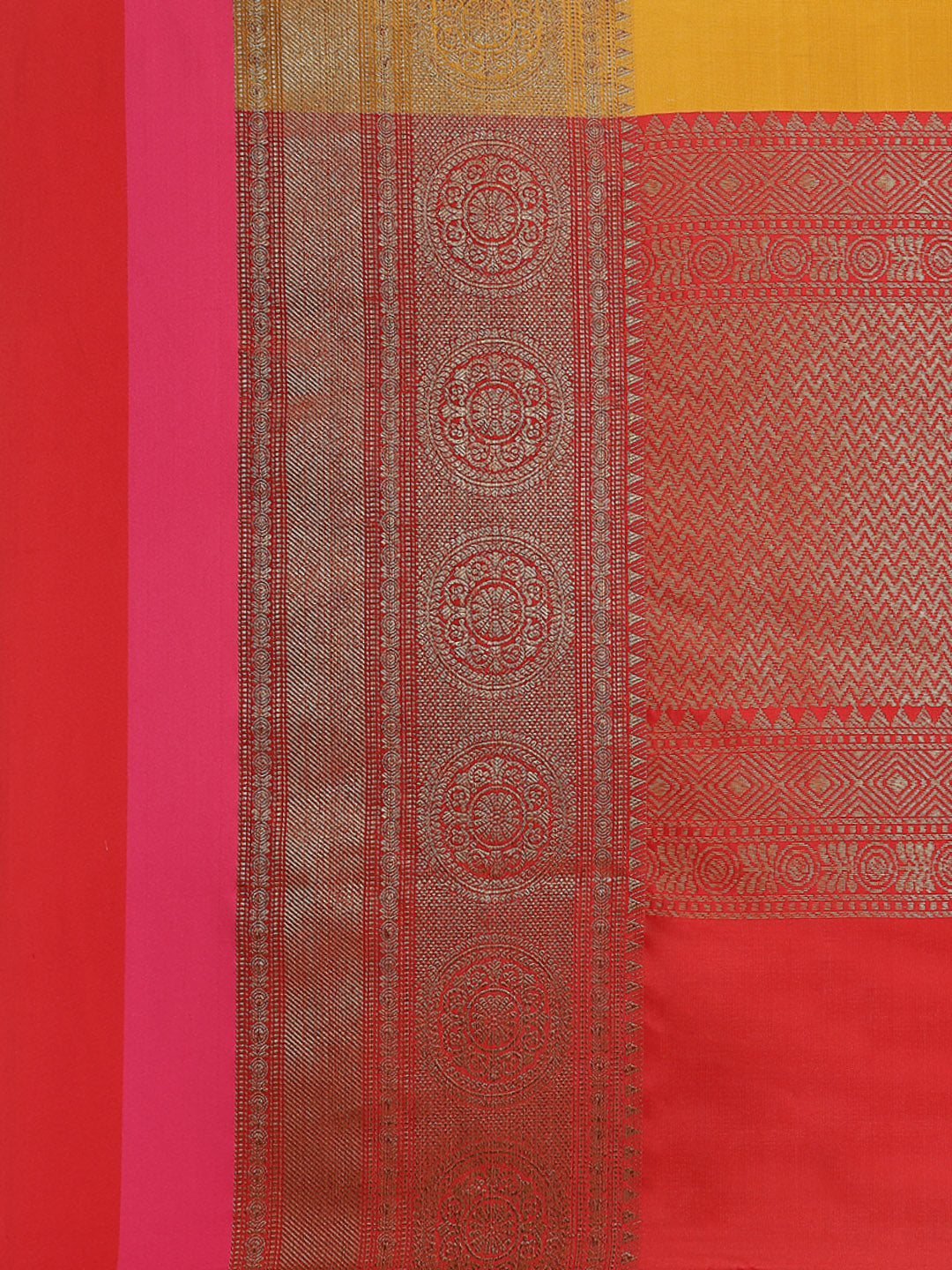 Plain Zari Border Cotton Woven Saree