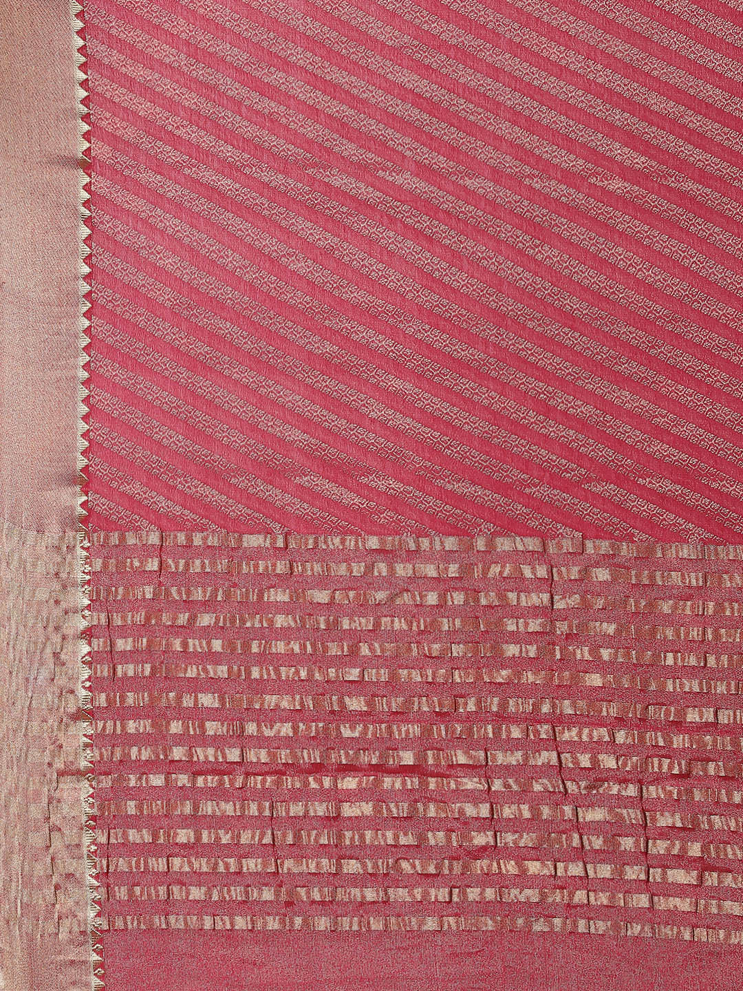 Striped Brocade Georgette Plain Saree