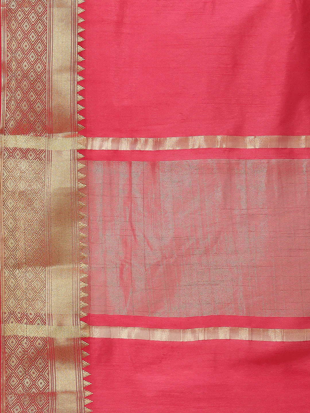 Plain Zari Border Handloom Woven Saree