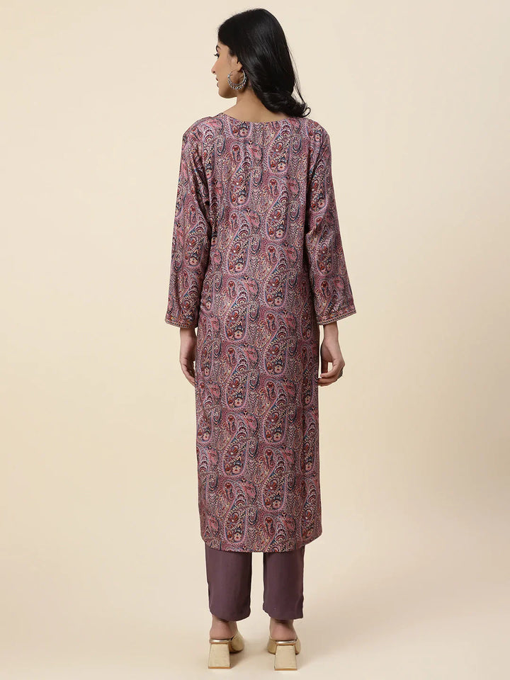 Printed Pashmina Kurta With Pants