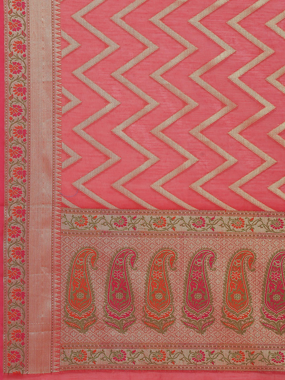 Zig Zag Cotton Woven Saree