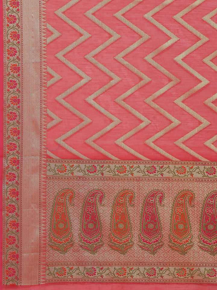 Zig Zag Cotton Woven Saree