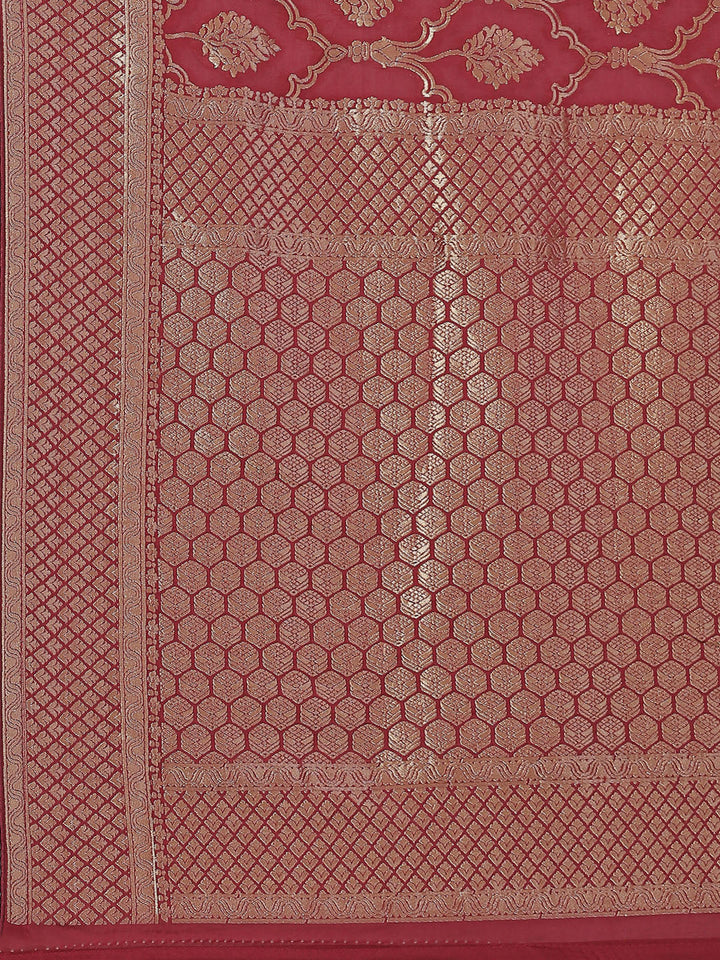 Zari Jaal Organza Woven Saree
