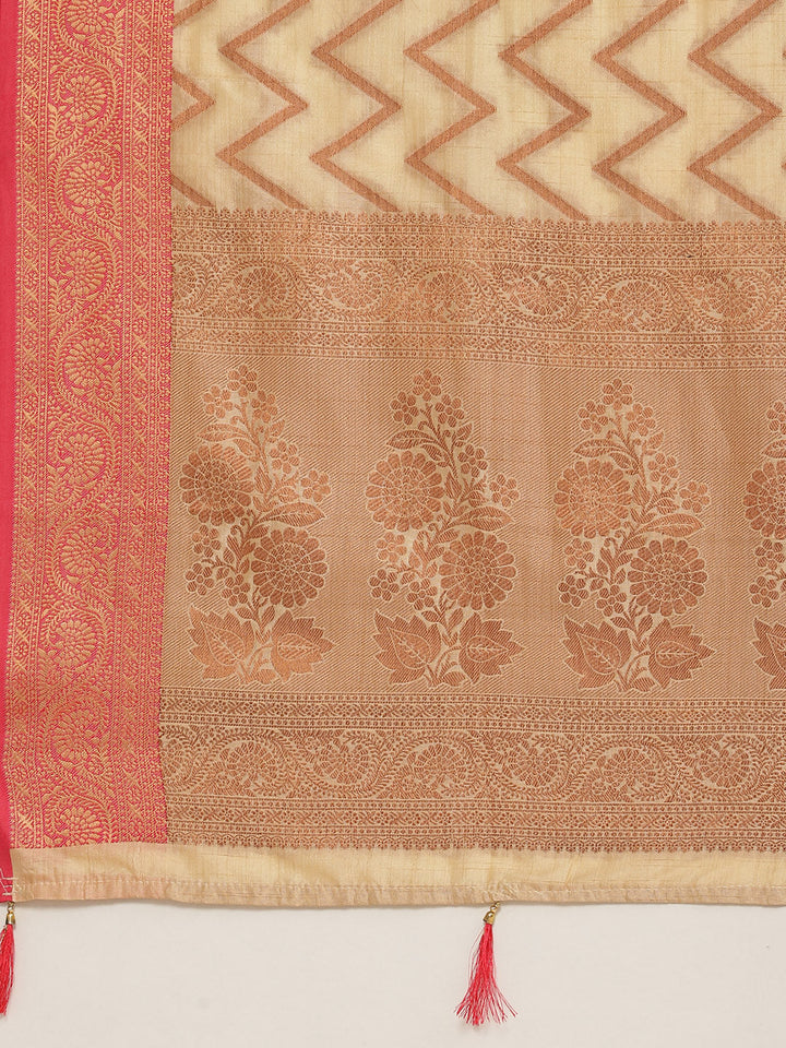 Zari Jaal Handloom Woven Saree