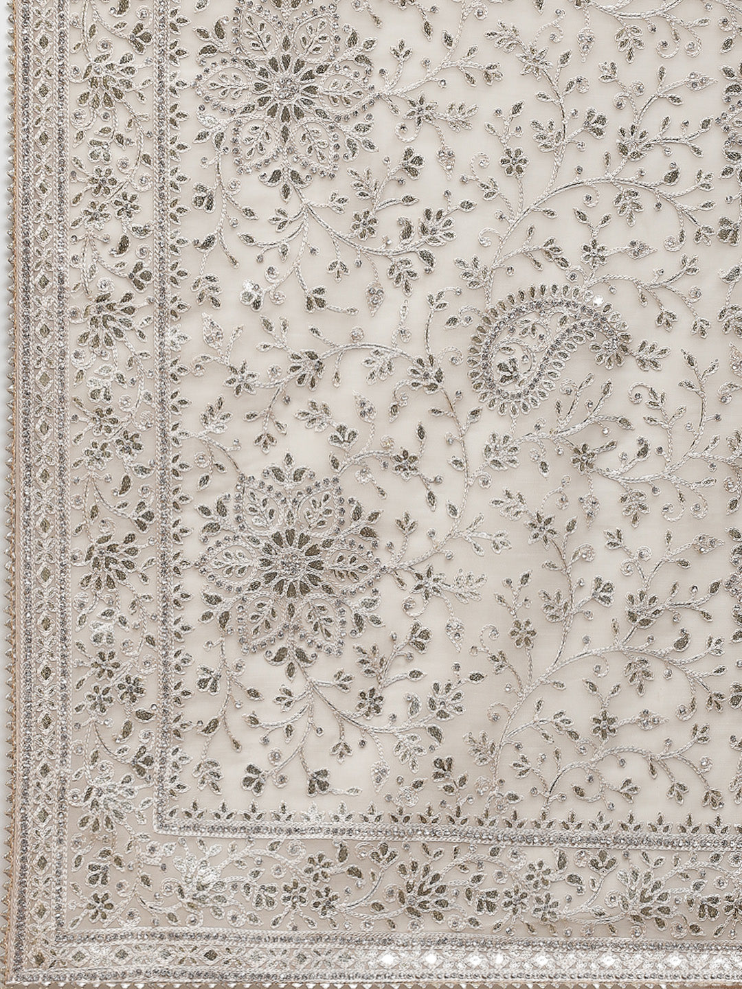 Resham Jaal Embroidery Organza Saree