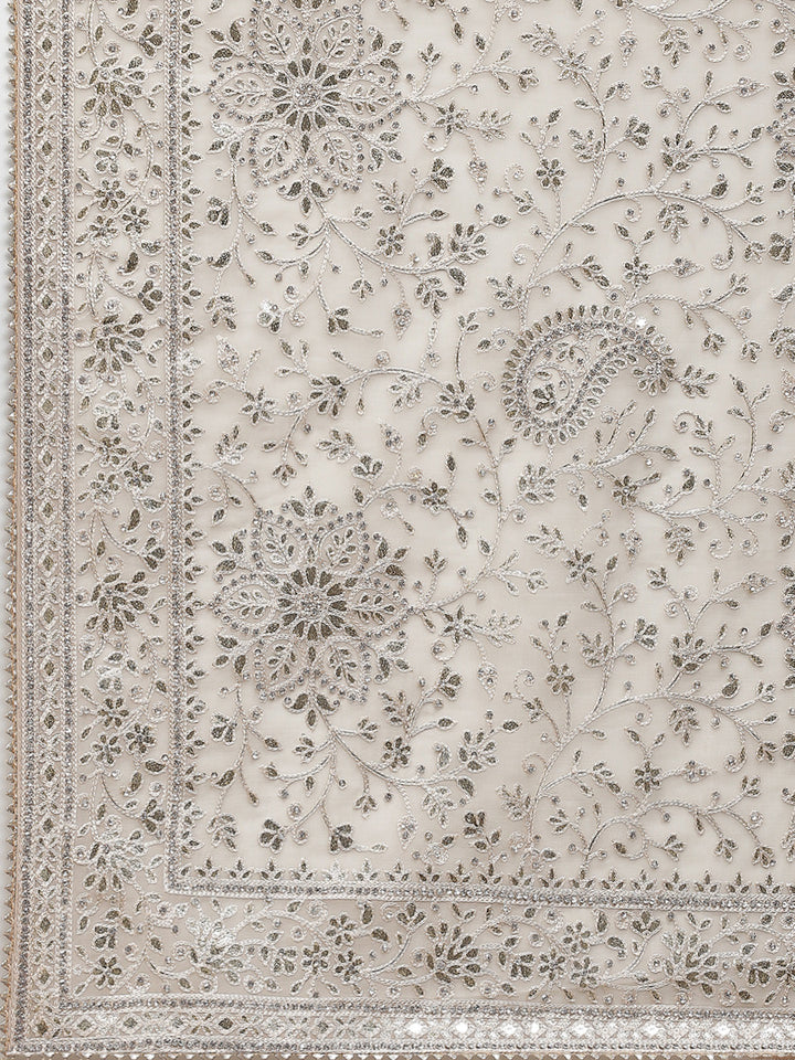 Resham Jaal Embroidery Organza Saree