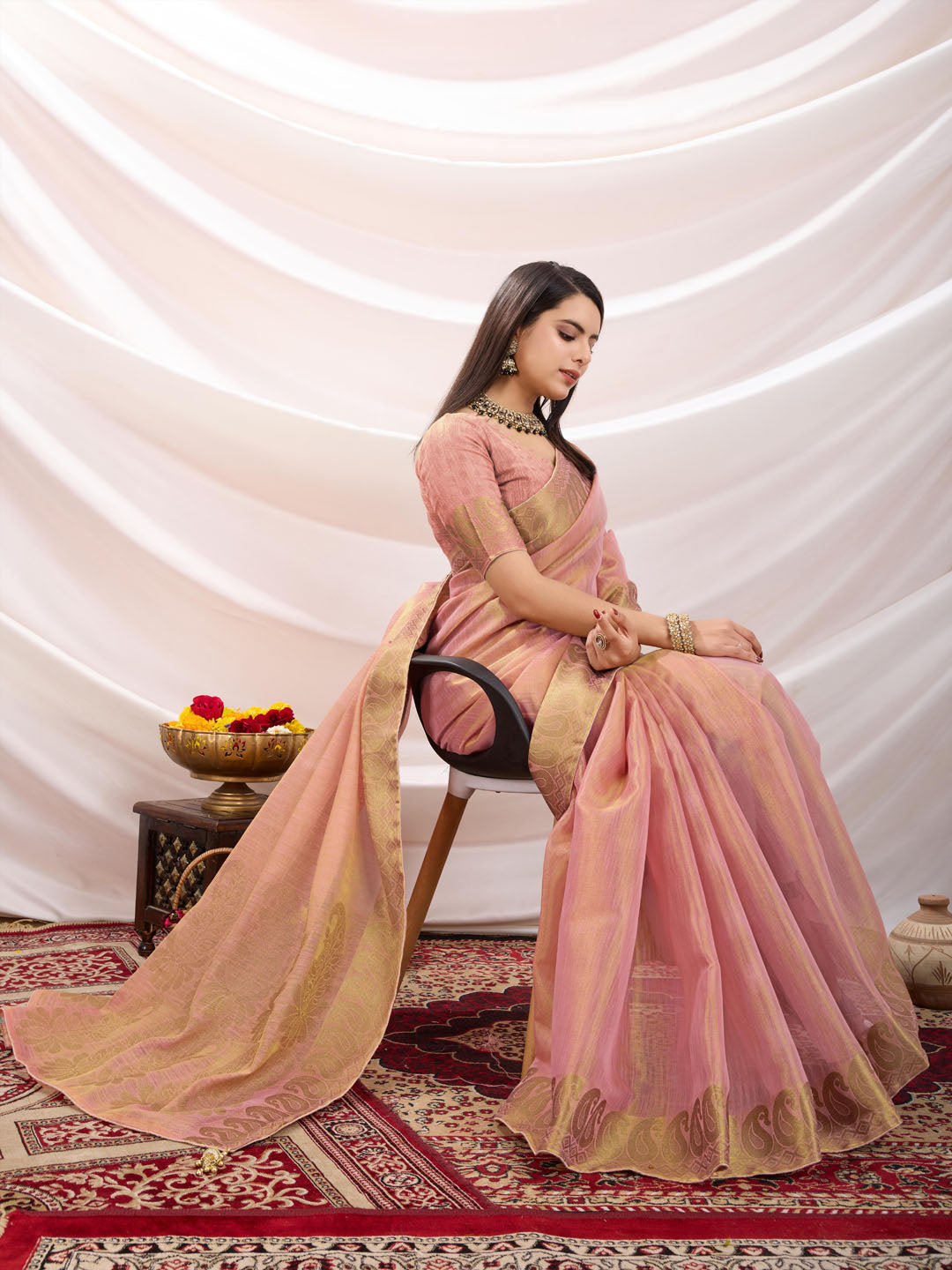 Gota Art Silk Woven Saree