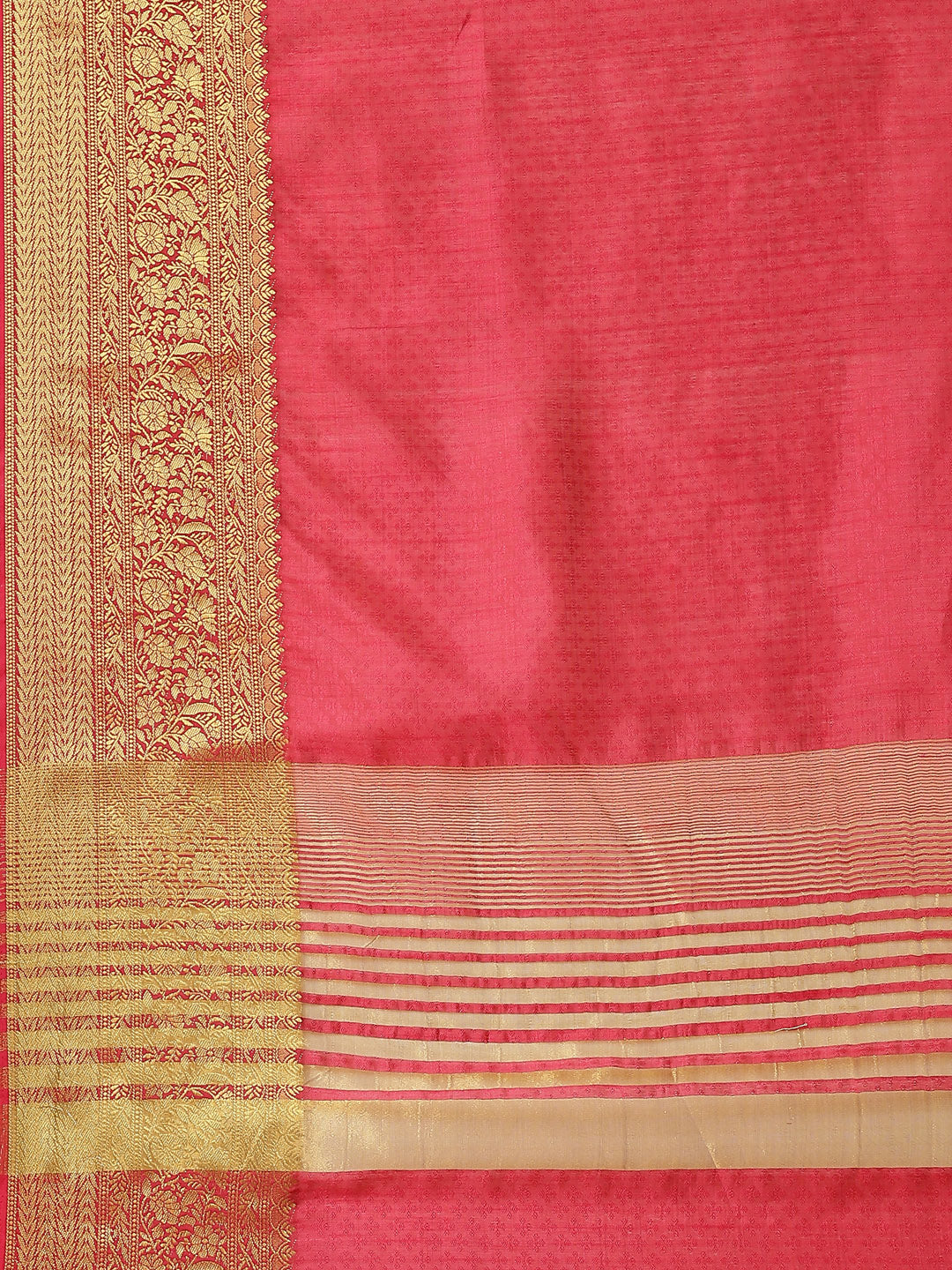 Plain Zari Border Art Handloom Woven Saree