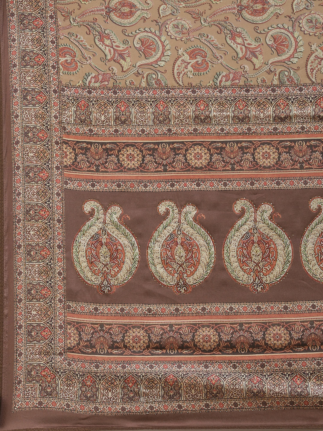 Stone Work Satin Printed Saree