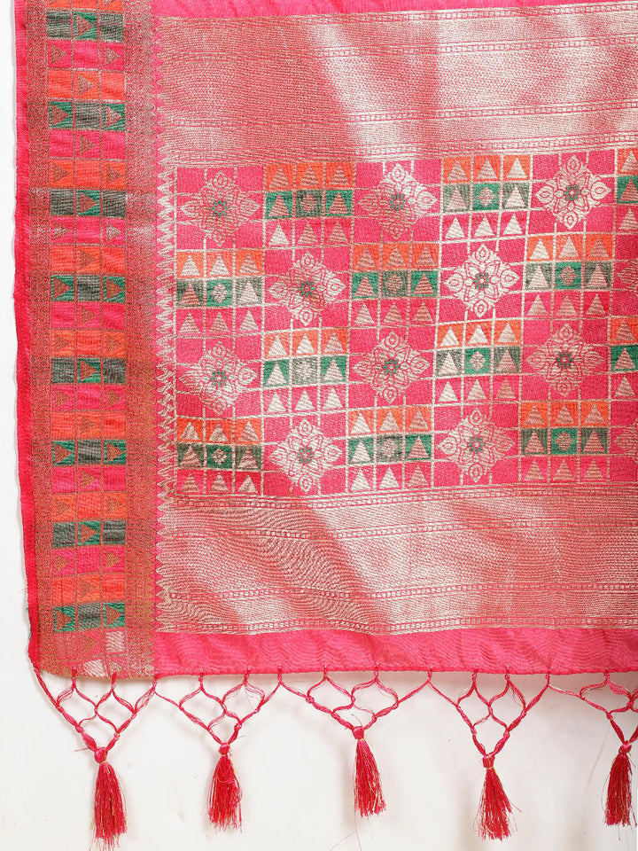 Zari Booti Woven Handloom Saree
