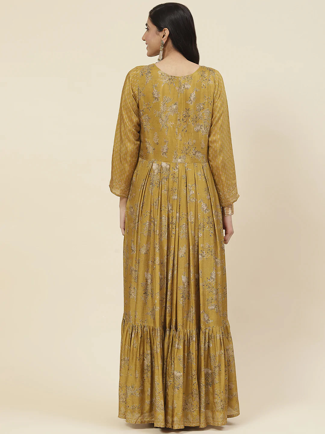 Printed With Yoke Embroidered Muslin Kurta