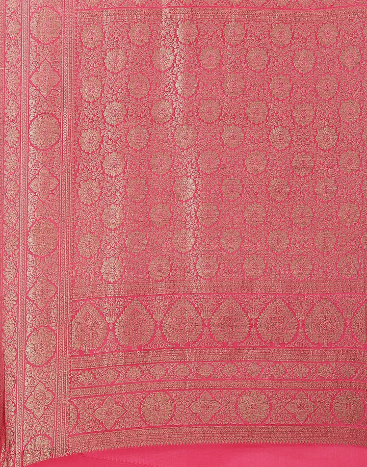 Elegant Crepe Saree With Beautiful Zari Jaal Weaves