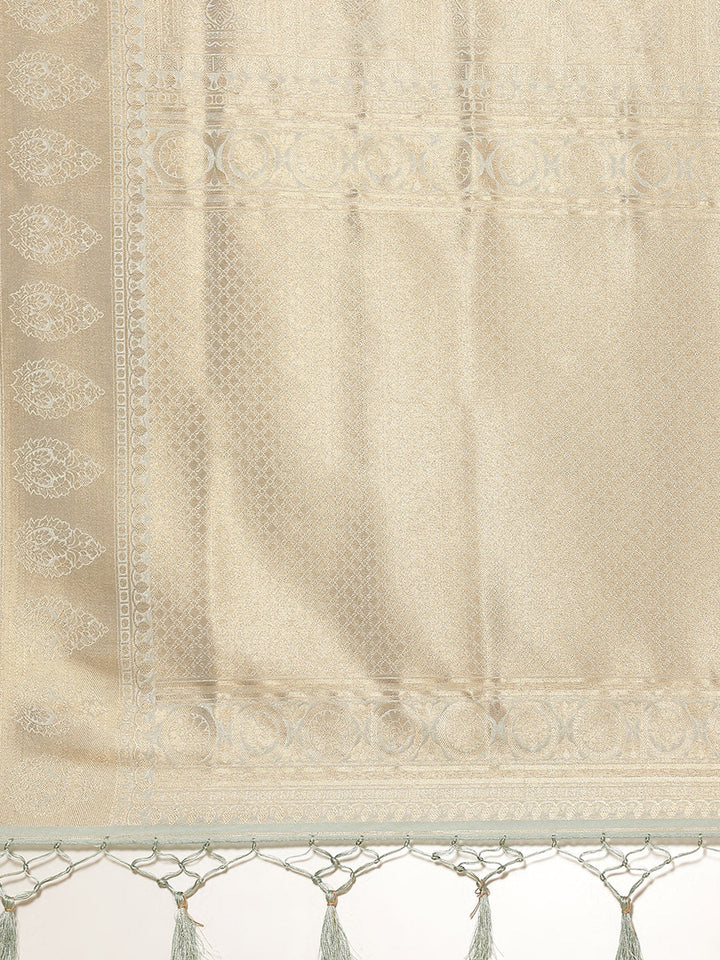 Brocade Zari Jaal Art Handloom Saree with Running blouse