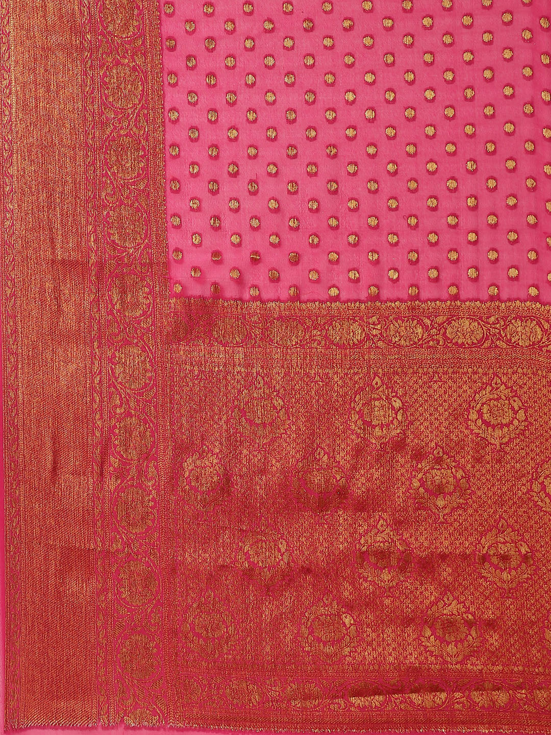 Antique Booti Chiffon Plain Saree