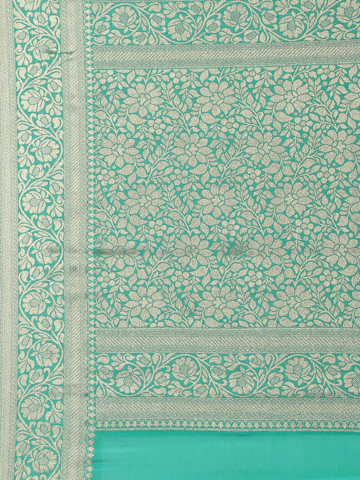 Zari Booti Crepe Plain Saree