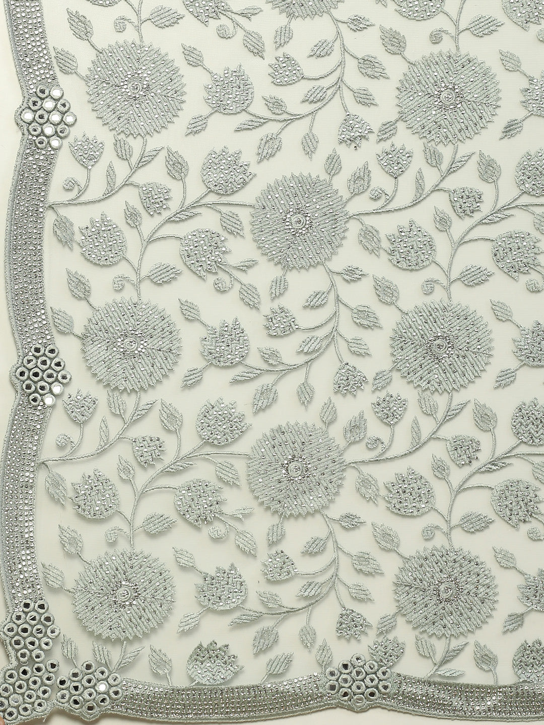 Floral Embroidered Net Saree