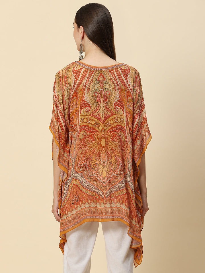 Digital Printed Georgette Kaftan Kurta