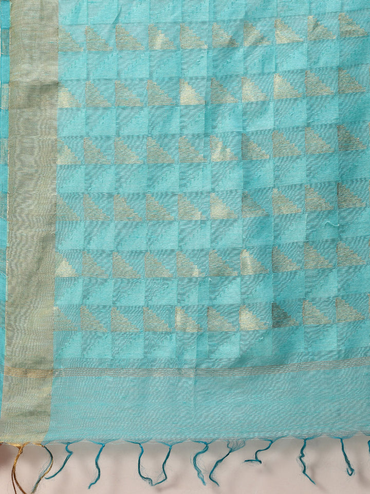 Resham Border Linen Woven Saree