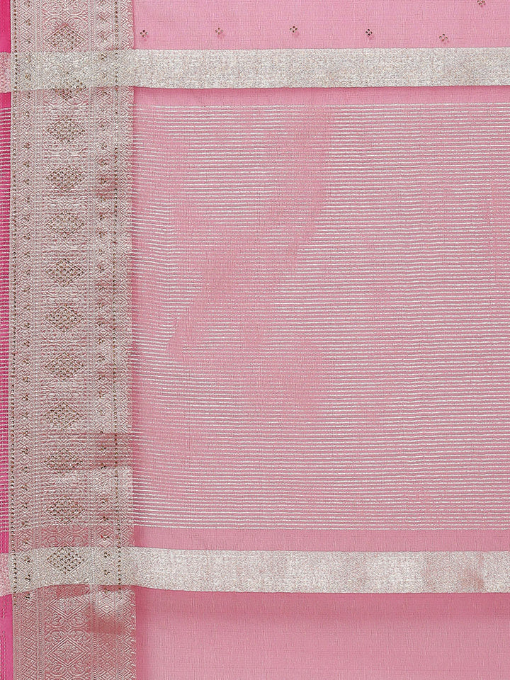 Stone Work Plain Organza Saree