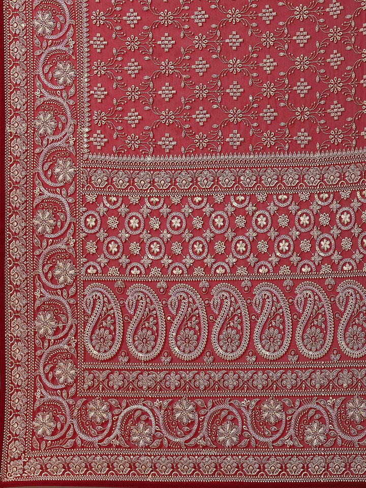 Resham Jaal Embroidered Georgette Saree
