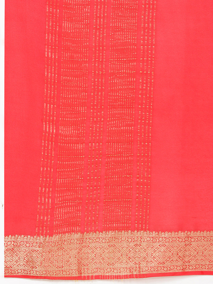 Zari Border Plain Crepe Saree