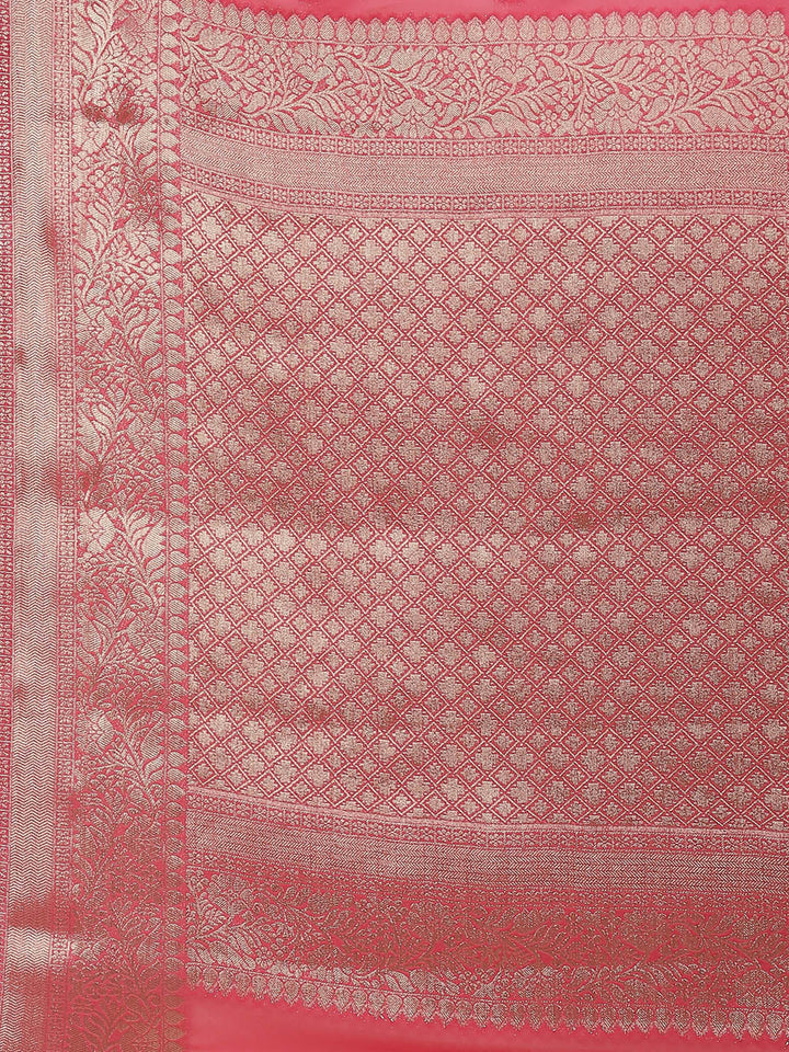 Zari Booti Chiffon Plain Saree