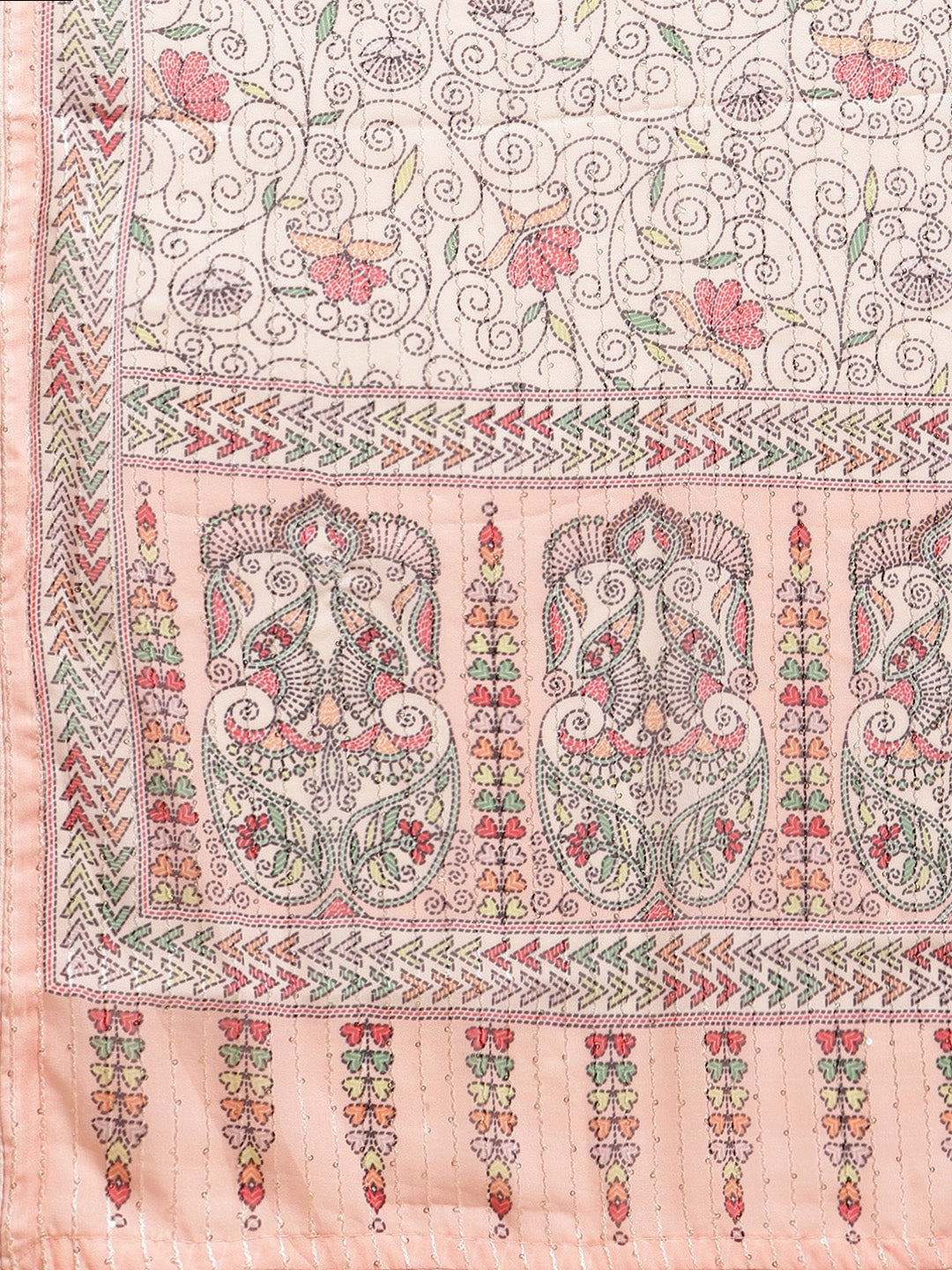 Digital Printed Sequence Georgette Saree