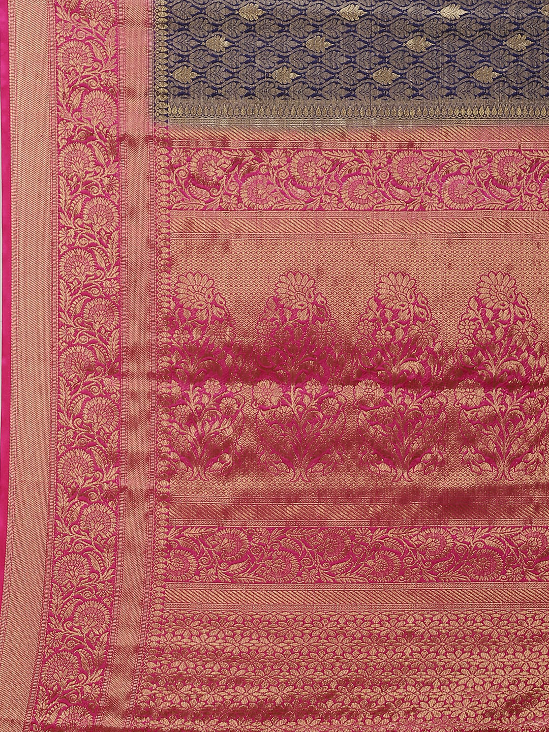Brocade Zari Booti Art Handloom Woven Saree