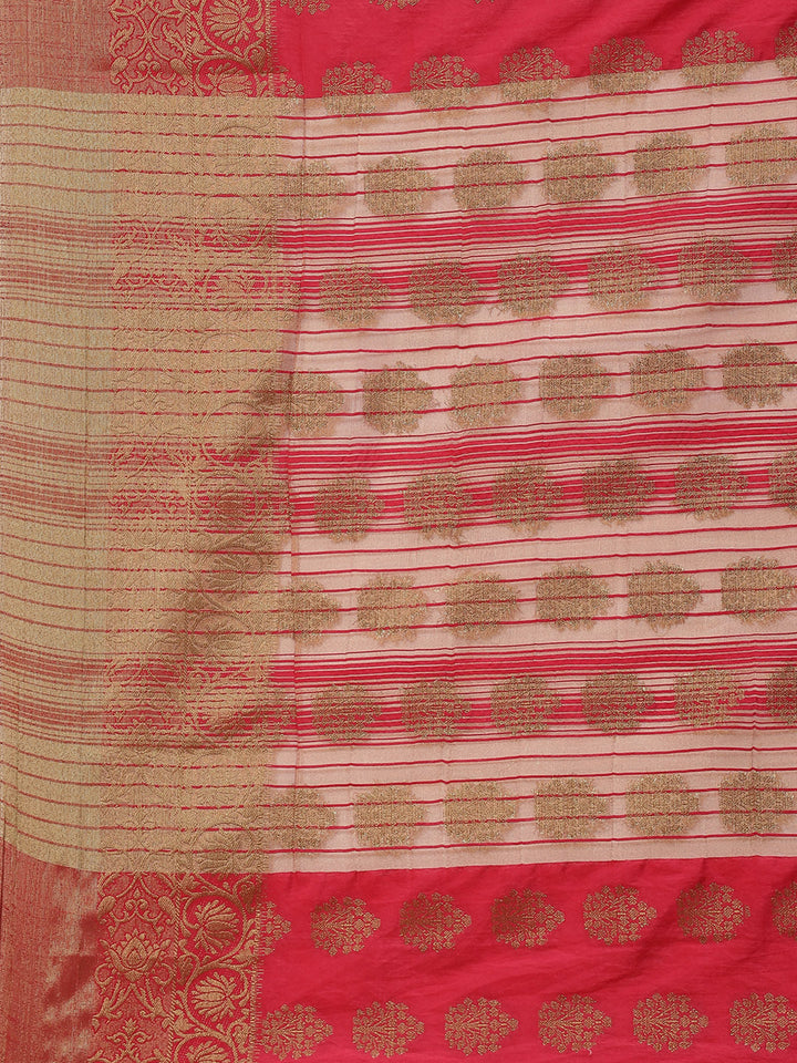 Zari Border Booti Art Handloom Woven Saree