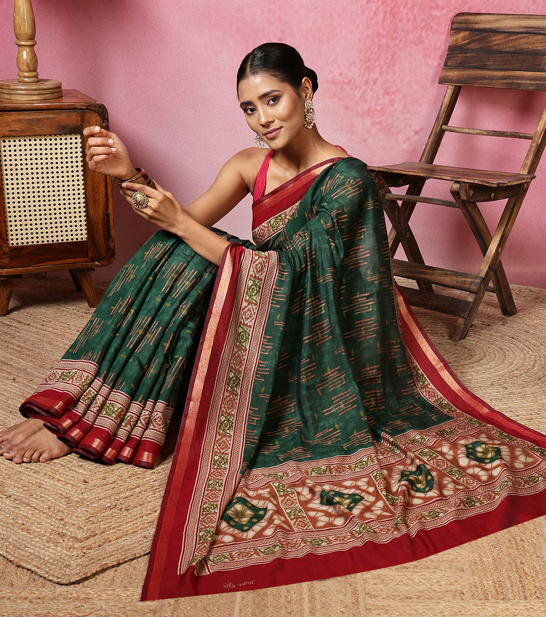Digital Printed Art Silk Saree