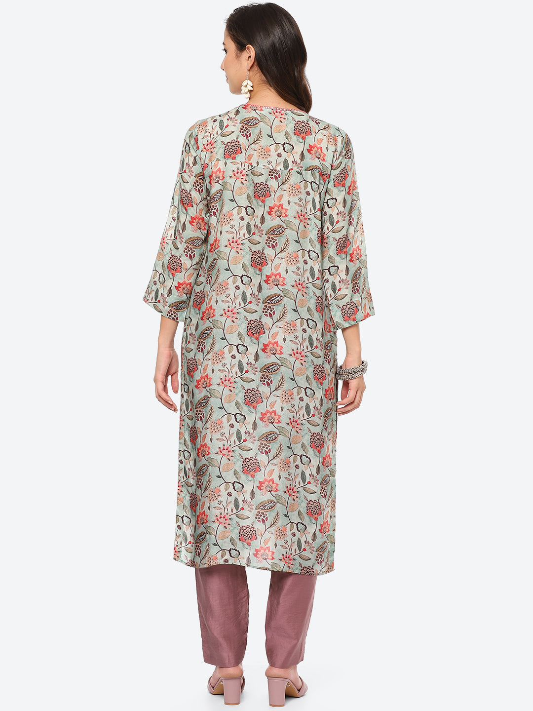 Floral Printed Muslin Kurta