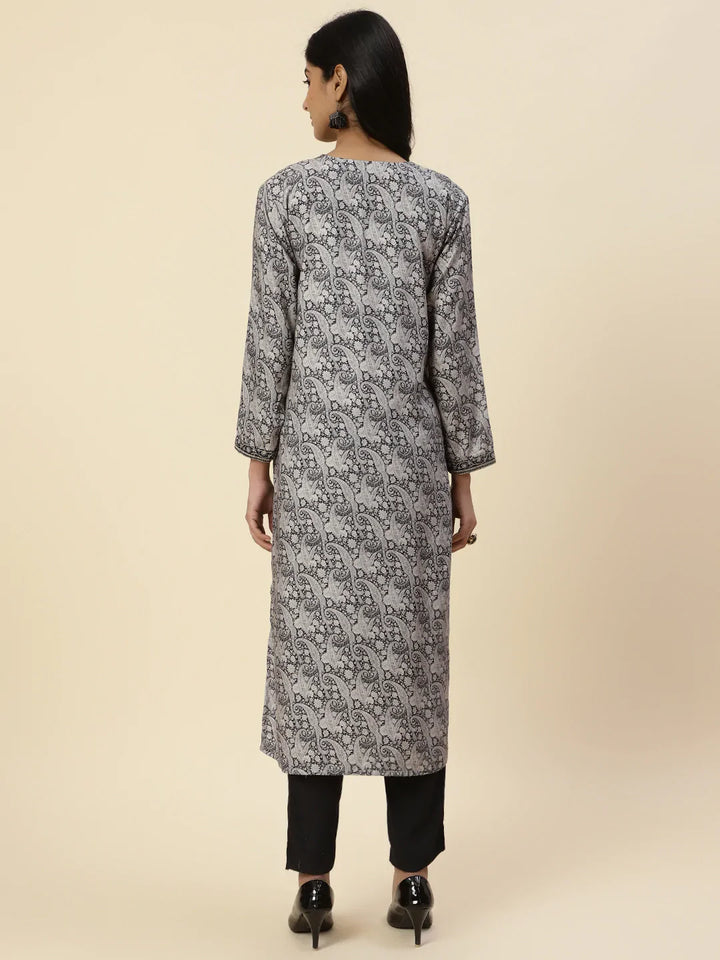 Printed Pashmina Kurta With Pants