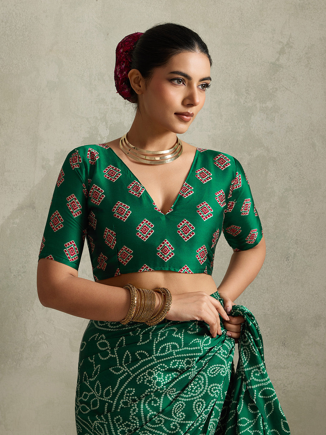 Printed Satin Saree