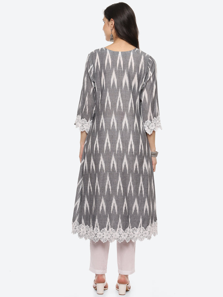 Printed Cotton Kurta With Pant
