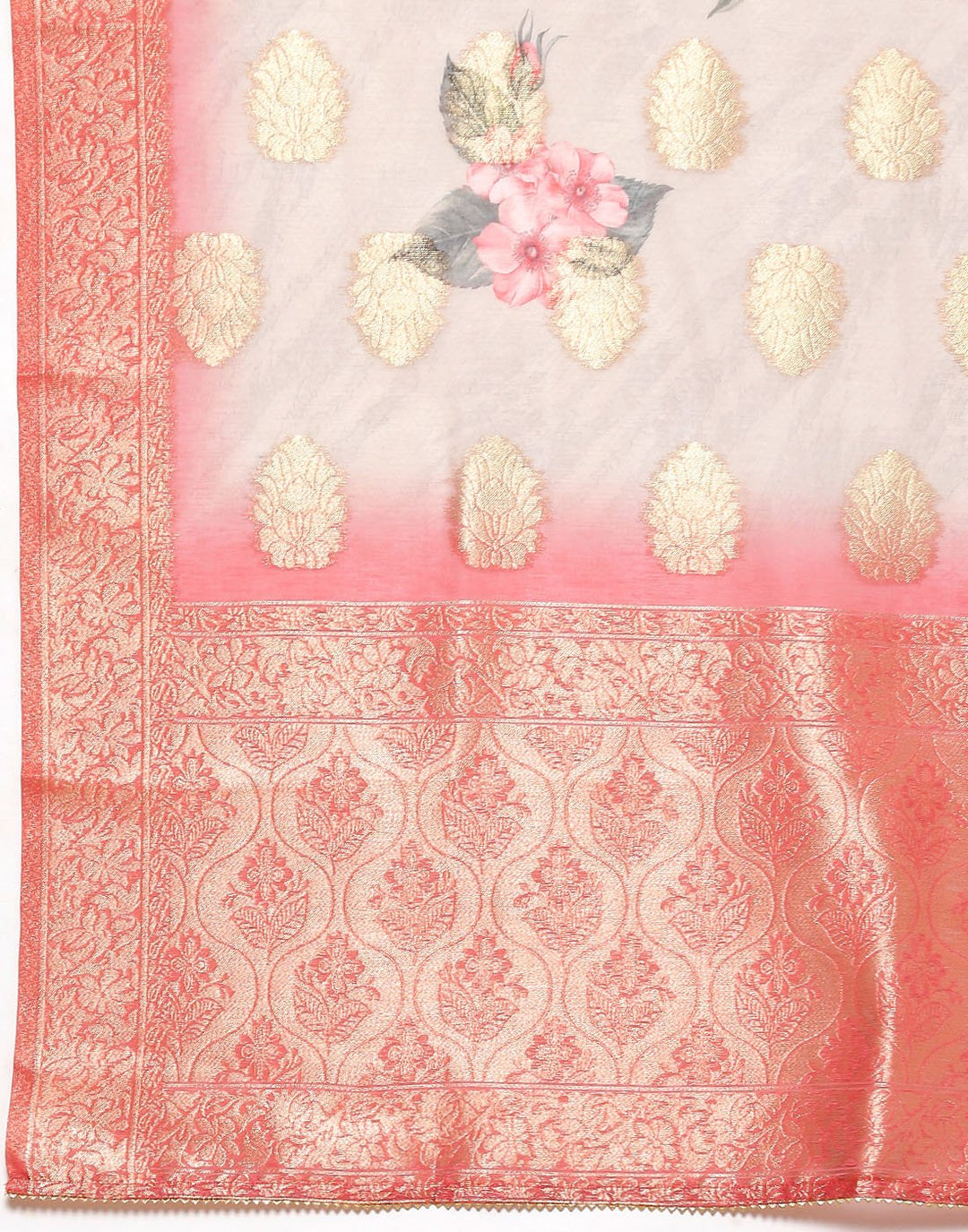 Chanderi Printed Suit Piece with fancy dupatta